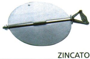 Presa tonda (serrandola) per registri in lamiera zinca con vite