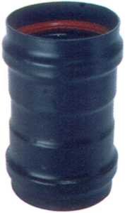 Raccordo f-f per stufa pellets lamiera porcellanata nera spessore 1,2 mm.h 13 cm.