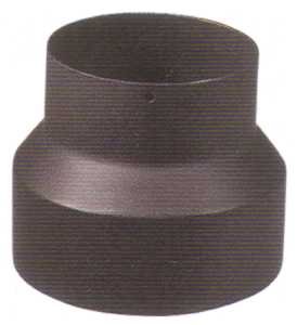 Riduzione per tubi stufa lamiera pesante spessore 1,2 mm. verniciata nero opaco 